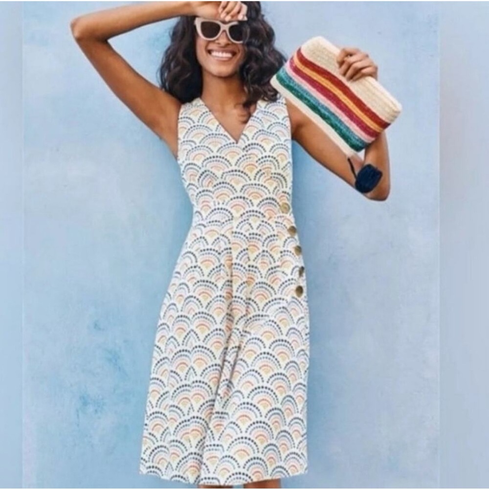 Boden Multicolor Patterned Midi Dress